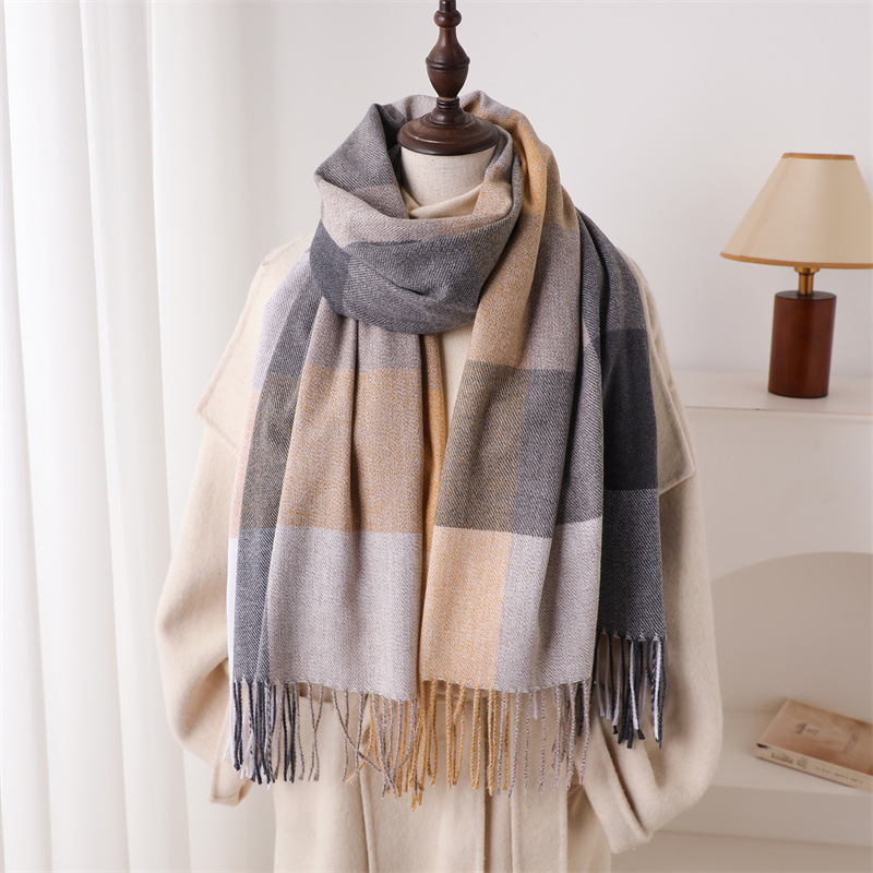 Châle chaud femmes écharpe de luxe cachemire hiver couverture enveloppes décontracté Plaid imprimé Pashmina Bufanda voyage Poncho étoles Echarpe