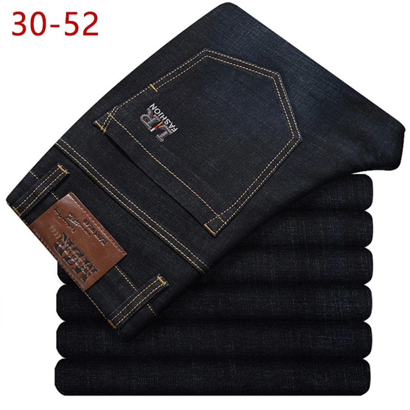 Jean taille 56 Extra Large pour homme, pantalon droit en Denim, taille haute, extensible, classique, automne hiver, Super Plus Big 50 52 54 10XL