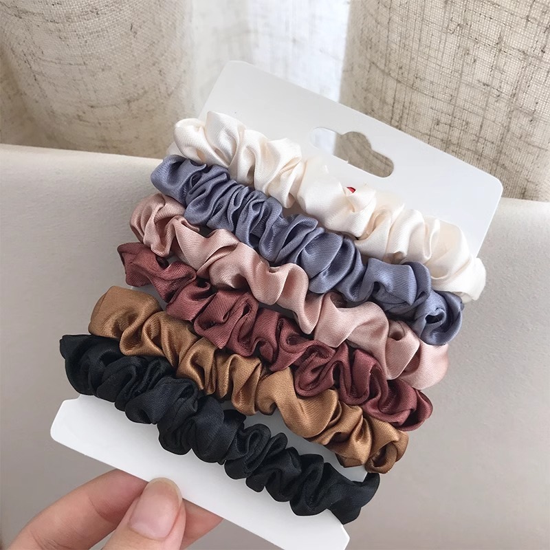 Chouchous en Satin pour femmes, 6 pièces, plus doux que les chouchous en soie pour cheveux |   Chouchous en satin pour filles |