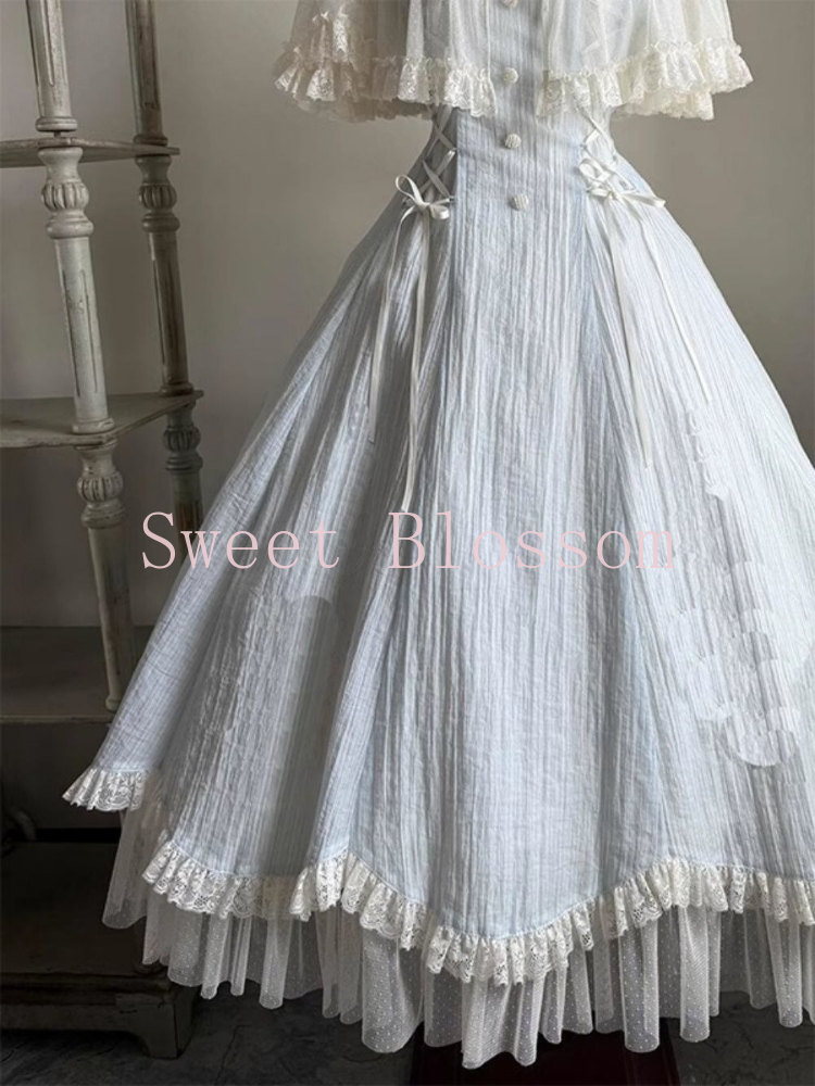 Robe Lolita française élégante et douce pour femmes, avec nœud en dentelle, Patchwork, robes de soirée princesse, Slim, mode Hepburn, vêtements d'été, 2025
