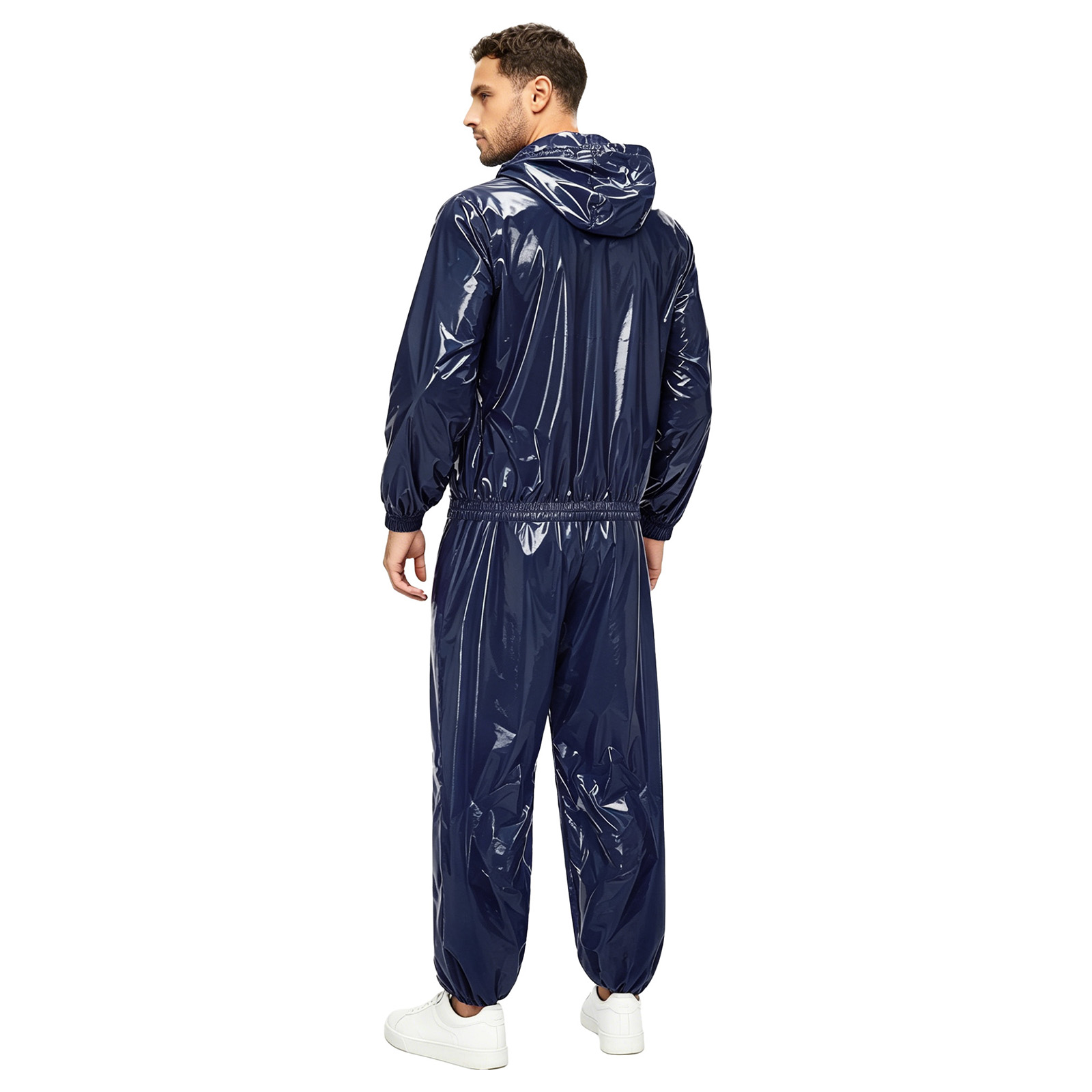 Ensemble imperméable pour hommes, coupe-vent, combinaison de sauna, veste avec pantalon pour la danse hip-hop, le sport, le cyclisme, la natation et les tenues de club