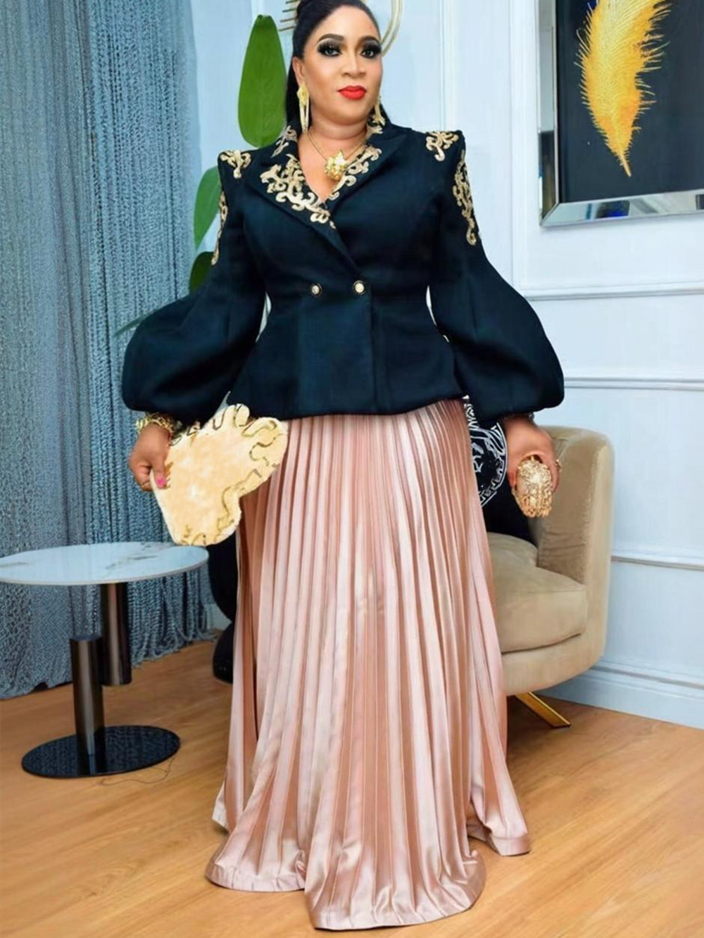 Vêtements africains pour femmes, ensemble 2 pièces, hauts et jupes, costumes Dashiki Ankara, robe à paillettes, grande taille, robes de fête de mariage turquie