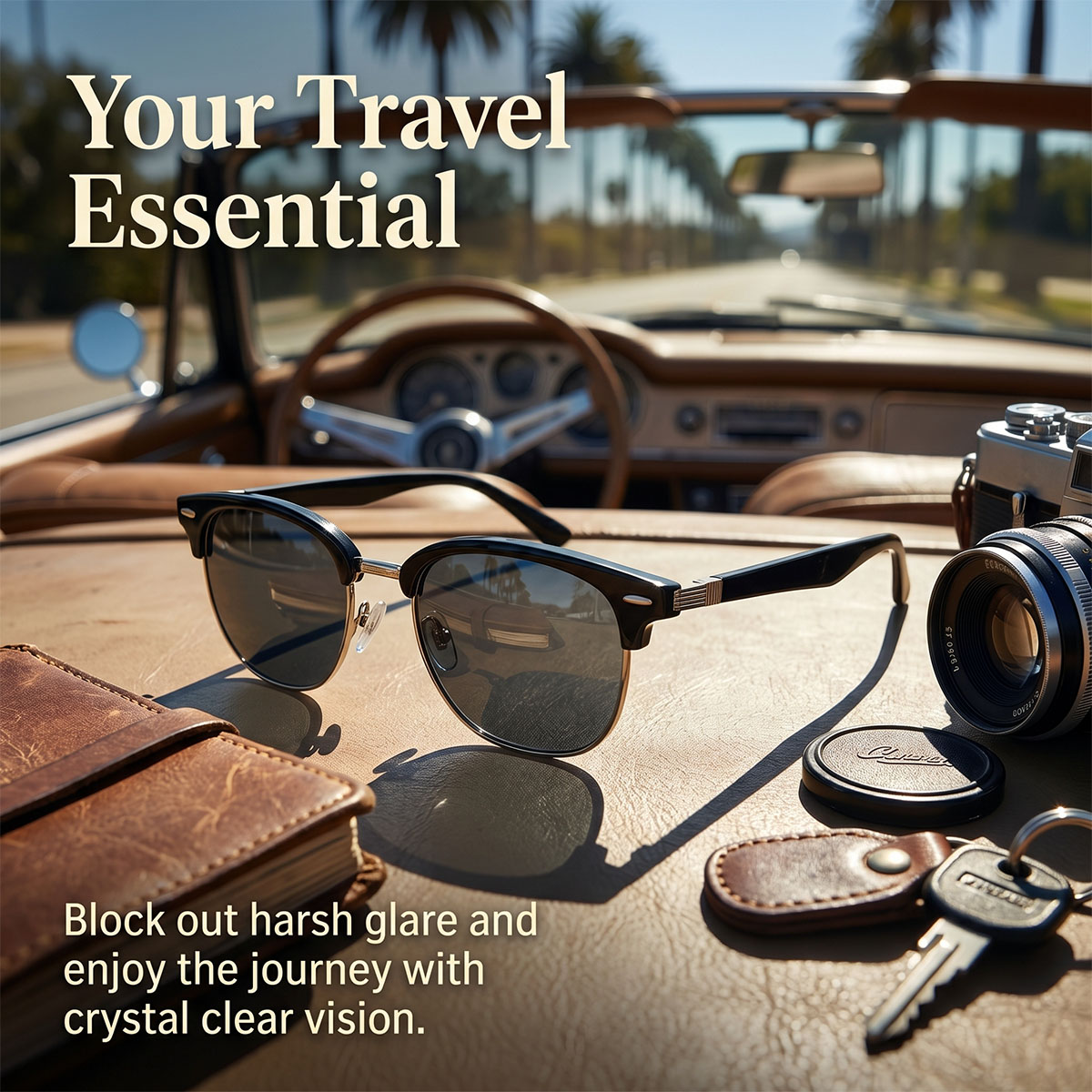 Lunettes de soleil polarisées pour hommes, verres semi-cerclés, style vintage rétro, lunettes de soleil tendance pour femmes, lunettes de mode pour les vacances, Gafas De Sol Hombre