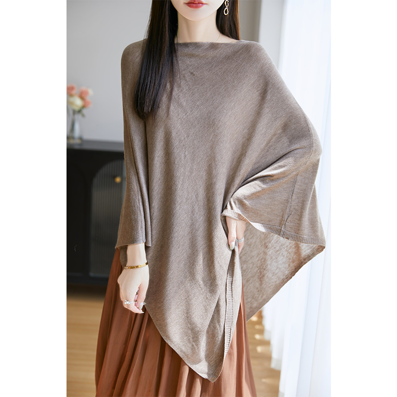 Nouveau 100% laine mérinos châle femmes col rond tricoté pull en cachemire automne hiver tricots respectueux de la peau vêtements à la mode