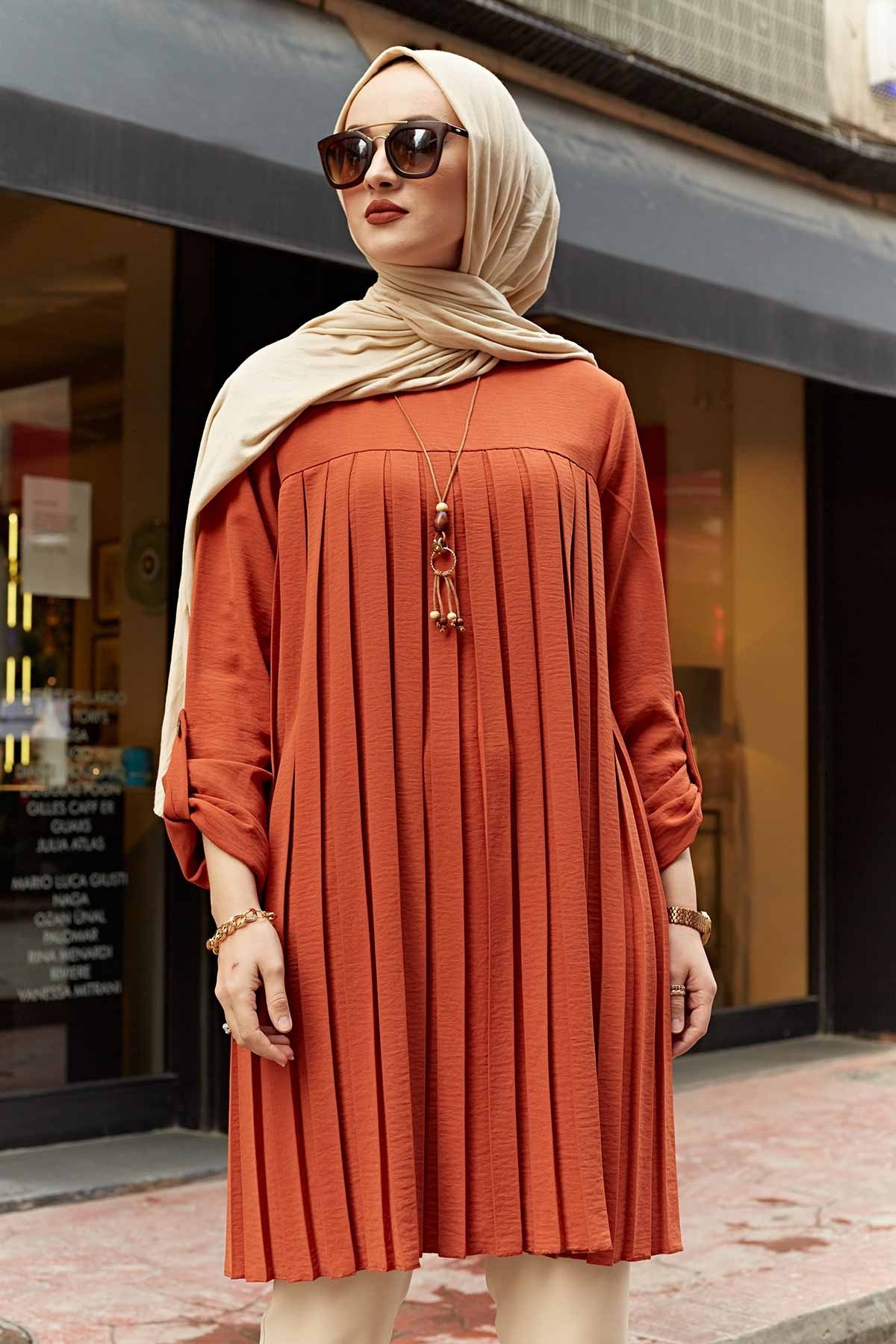 Chemisier plissé à manches ajustables pour femmes musulmanes, haut islamique, plusieurs couleurs, mode musulmane