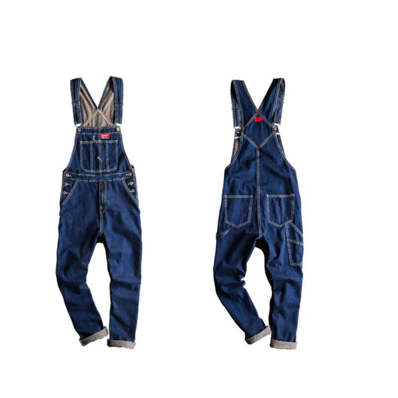 Jeans Homme Nouvelle Version Coréenne Modis de Combinaisons de Travail, Salopette Homme en Denim Bleu, Plusieurs Tailles S-XXL
