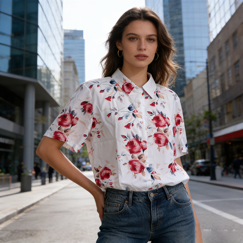 Chemise tendance pour femme, haut décontracté et urbain