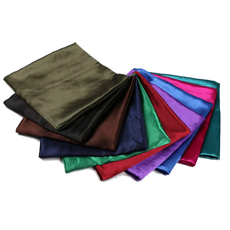 Foulard carré en Satin de soie pour femmes, 90x90cm, mode, couleur unie, Hijab, châle, accessoires pour cheveux