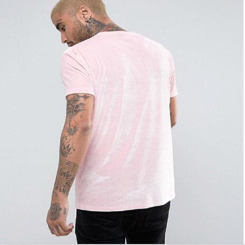 T-shirt à manches courtes en velours pour hommes, mode coréenne, rose, jaune, noir, streetwear, hip hop, vintage, velours, t-shirts