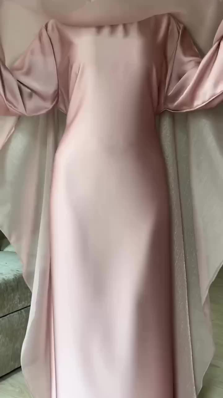 Vêtements islamiques Dubaï Femme Cape rose Abaya Abaya modeste Robe musulmane pour femme Abaya fermée Eid Ramadan Musulmane Femme Vestidos