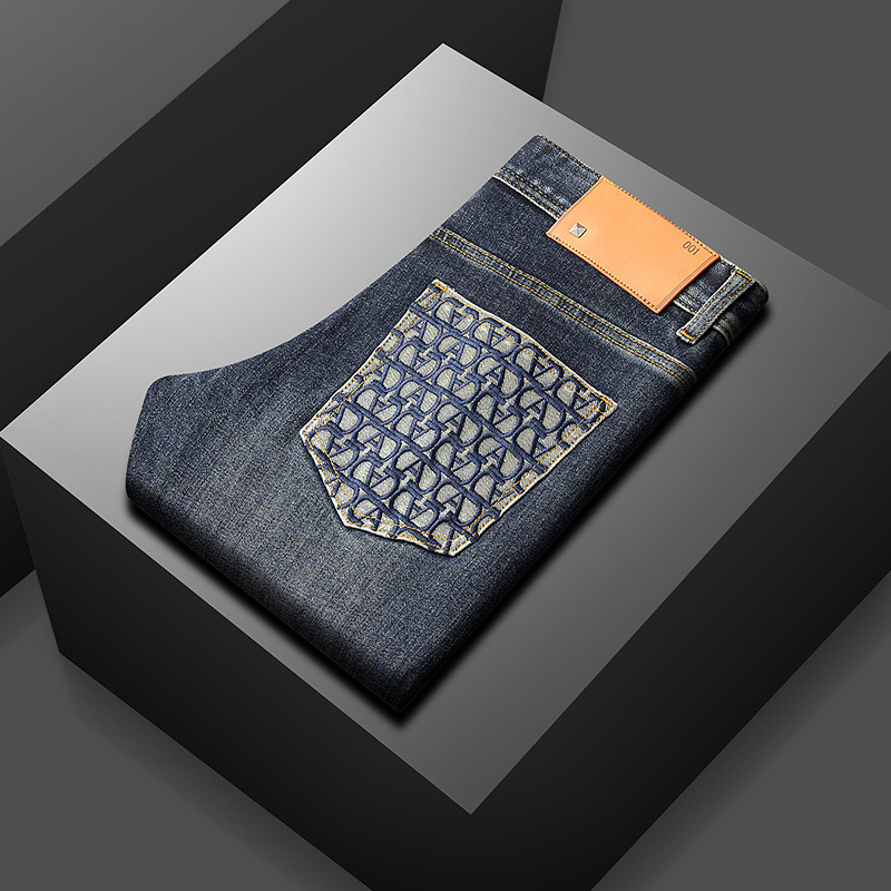 Jean de Luxe observateur pour Homme, Polyvalent, Haut de Gamme, Décontracté, Abordable, Mode Slim, Fjm, Nouvelle Collection Printemps Automne 2024