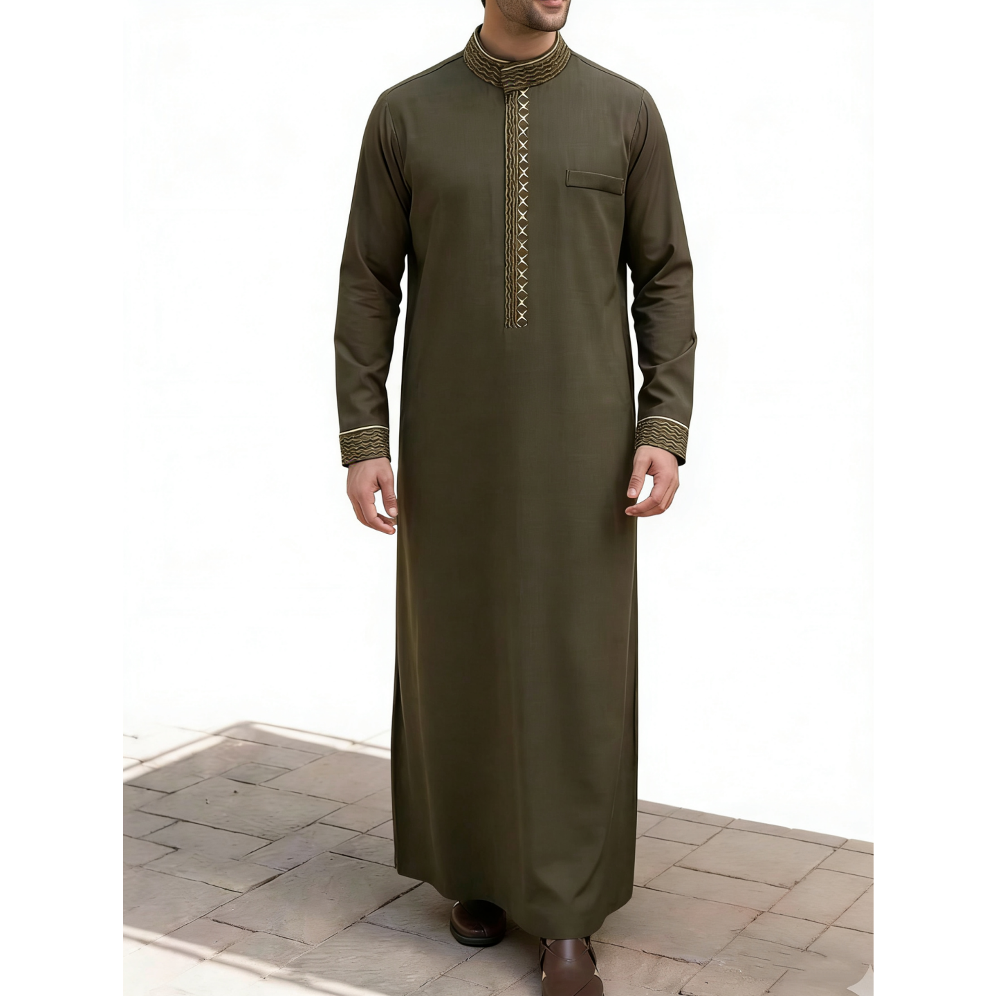 Robe ethnique arabe du Moyen-Orient, robe traditionnelle musulmane pour hommes, tenue décontractée pour festivals et cultes, vêtements islamiques pour hommes