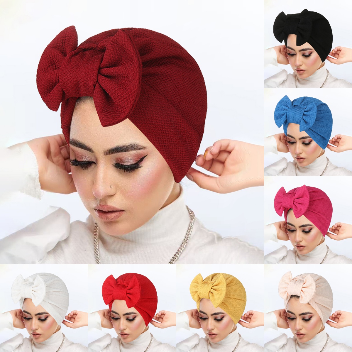 Nouveau femmes nœud noué Turban indien chapeau musulman Hijab Bonnet perte de cheveux foulard chimio casquette chapeaux Bandanas Turbante Mujer