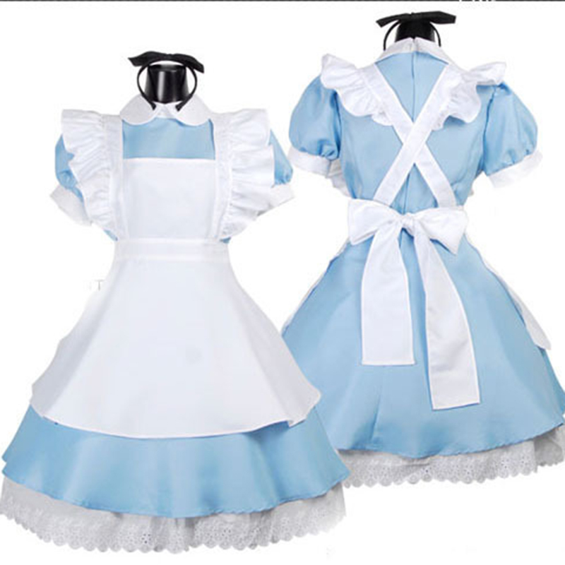 Robe Lolita pour femme, tablier de demoiselle d'honneur, jupe de carnaval, costumes de cosplay, tenue de carnaval d'Halloween, vêtements de mascarade