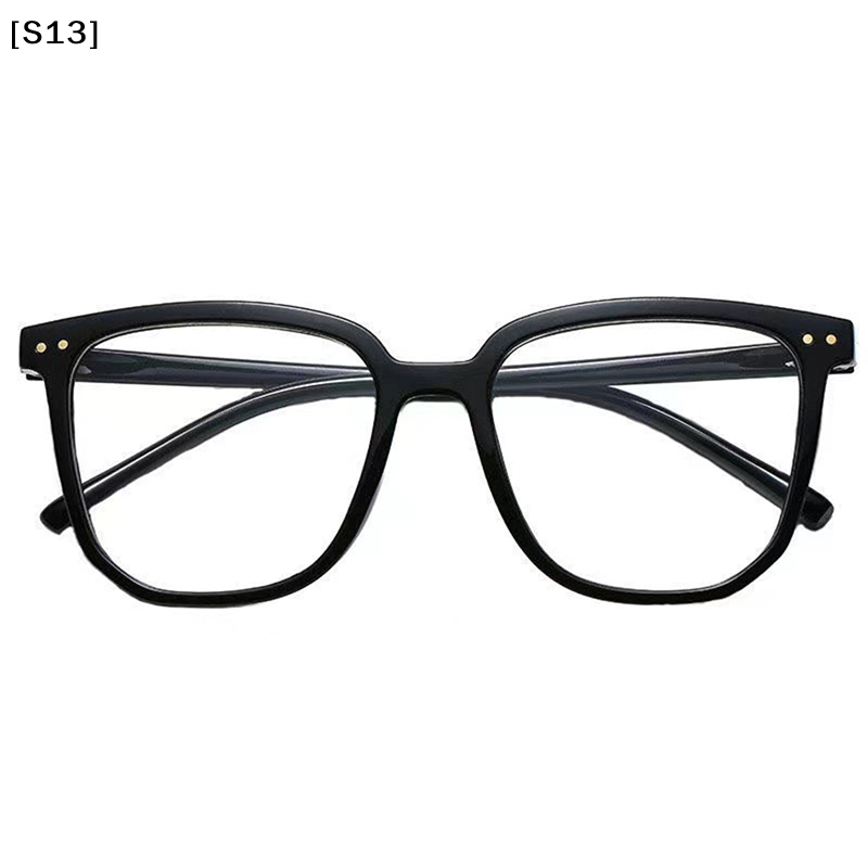 Lunettes de mode universelles à monture carrée, style campus tendance, monture noire transparente[Q]Q@