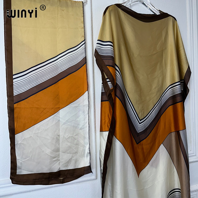 WINYI Robe traditionnelle africaine musulmane pour femme, Abaya Dubaï, Kaftan de luxe, Robe de soirée élégante, Robe longue maxi, Tenue de plage
