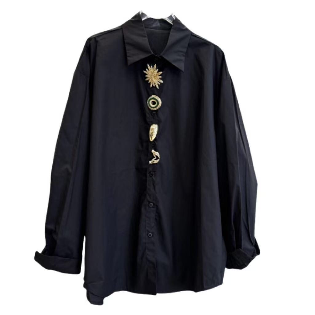 Marque de luxe blanc noir chemises Blouses pour femmes à manches longues hauts amples décontractés femme vêtements blusas de mujer femme chemise