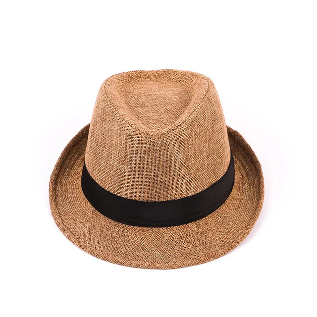 Beaux chapeaux de Cowboy pour hommes, chapeau formel Jazz en coton et lin pur, Imitation lin, pare-soleil, accessoires de mode