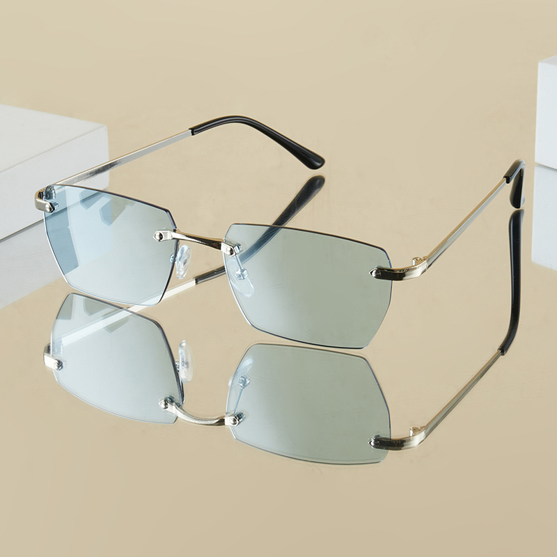 Lunettes carrées en métal pour hommes, 1 pièce, sans cadre, élégantes, rétro, décontractées, polyvalentes, décoratives, adaptées au quotidien et à l'extérieur