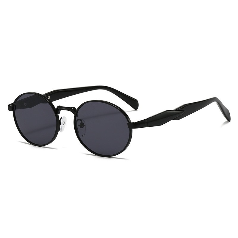 Lunettes de soleil ovales rétro pour hommes et femmes, monture en métal tendance, parfaites pour les activités de plein air