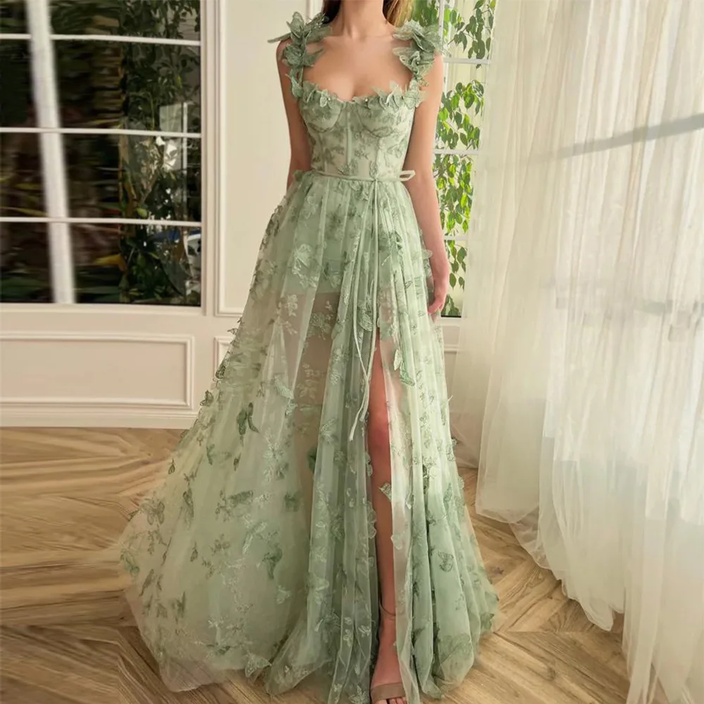 Robes longues en dentelle pour femmes, mignonnes et indépendantes, coupe haute, grande balançoire, robe de soirée de mariage, vêtements de vacances féminins, 2024
