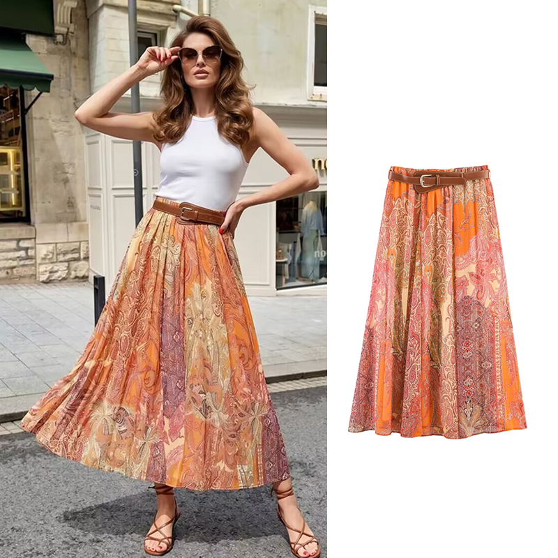 Nouvelles Jupes Femme Été 2026 – Nouvelle Mode Imprimée Unique, Jupes Élégantes Taille Haute pour Fête, Jupes Chic Jeunesse pour Voyage d'Été