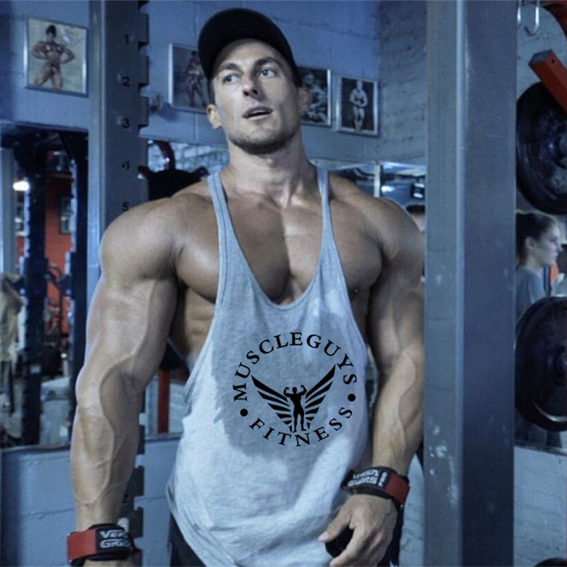 Chemise d'entraînement de musculation pour hommes, haut de fitness, maillots de fibre musculaire, vêtements de sport, marque de mode