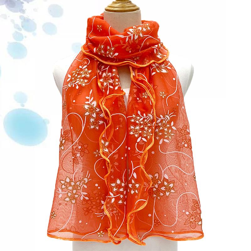 Foulard en dentelle pour femmes, Hijab léger élégant, imprimé en soie, châle, bandeau, poignée, accessoires pour cheveux, Bandana, 2024