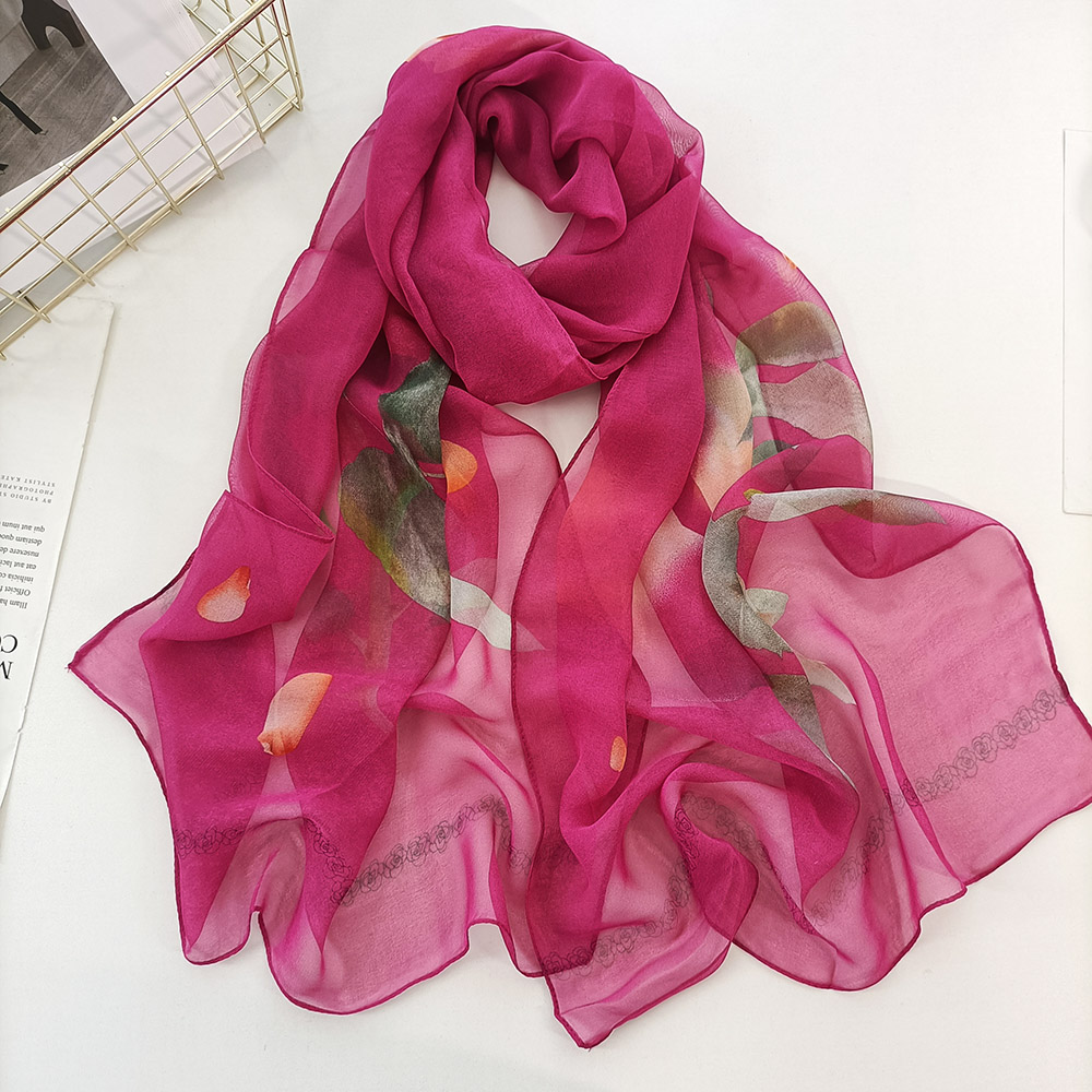 Écharpe en mousseline de soie saphir pour femme, châle hijab fin, bandana, Georgette, crème solaire, plage, élégant, été