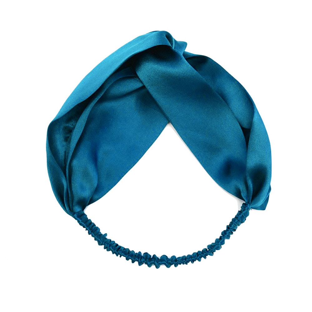 100% naturel mûrier soie bandeau luxe soie élastiques torsadé Turban tête enveloppement Bandana bohème pour les femmes cheveux accessoires