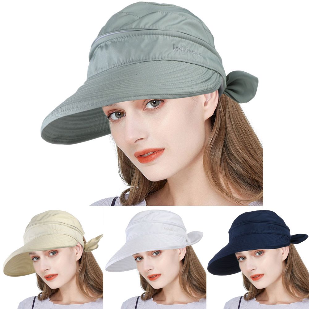 Chapeau de plage pliable pour femmes, visière large, chapeau de soleil, casquette d'extérieur