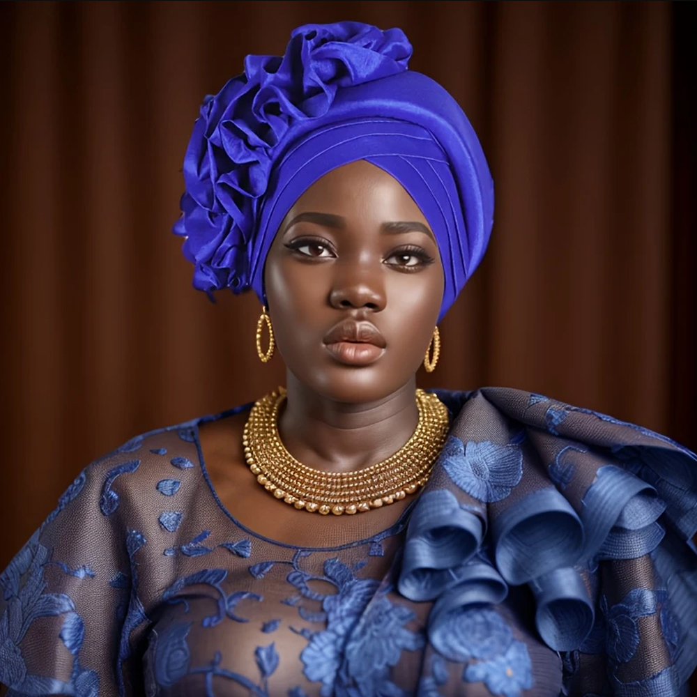 Turban à volants pour femmes africaines, couvre-chef féminin, cravate de sauna nigériane, équipement de sauna pour fête de mariage