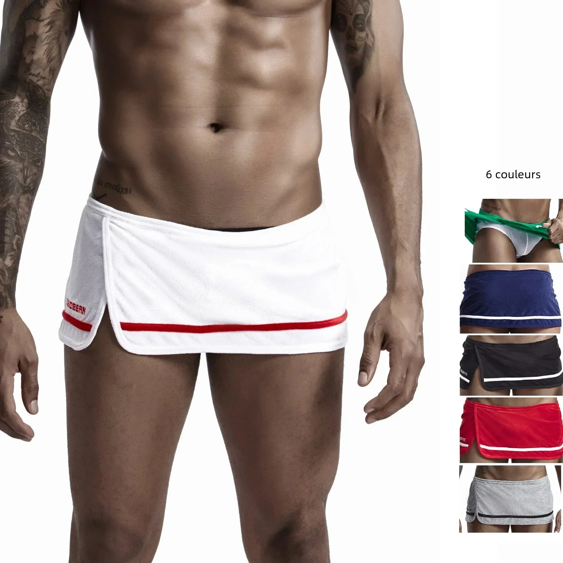 Seobean-Pyjama en velours côtelé pour homme, vintage, avec jupe, sexy, pour la maison