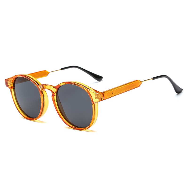 Lunettes de soleil rondes rétro pour hommes et femmes, design de marque, transparentes, UV400, 2023