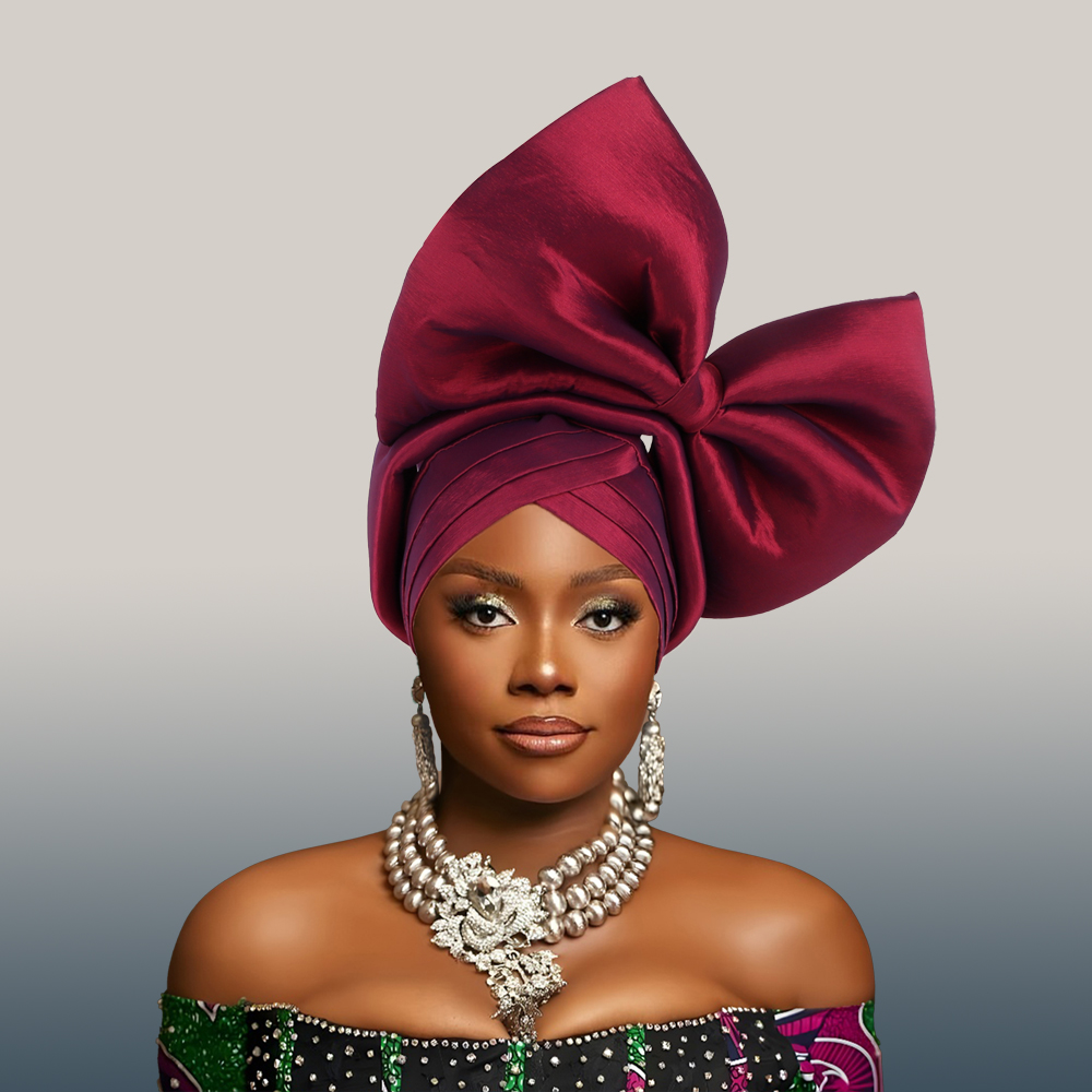 Casquette Turban à gros nœud exagéré pour femmes africaines, couvre-chef Auto Gele, Geles de mariage nigérian, couvre-chef féminin