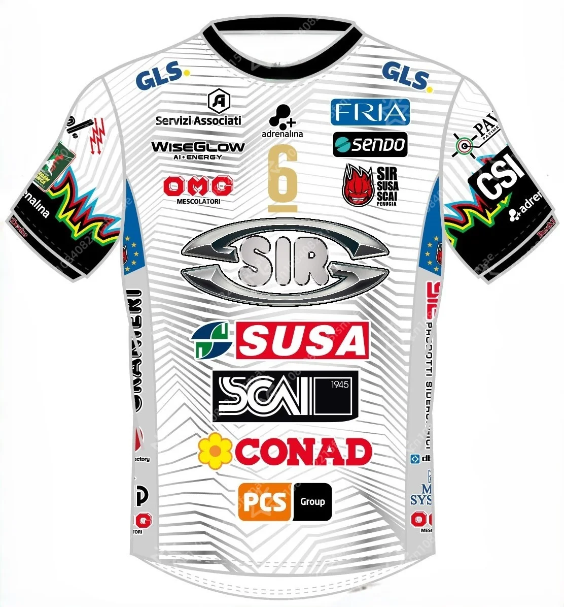 Maillot de volley-ball Sir Susa Scai Perugia 2025 2026 pour hommes, t-shirt de sport respirant à séchage rapide, uniforme d'équipe, hauts d'entraînement