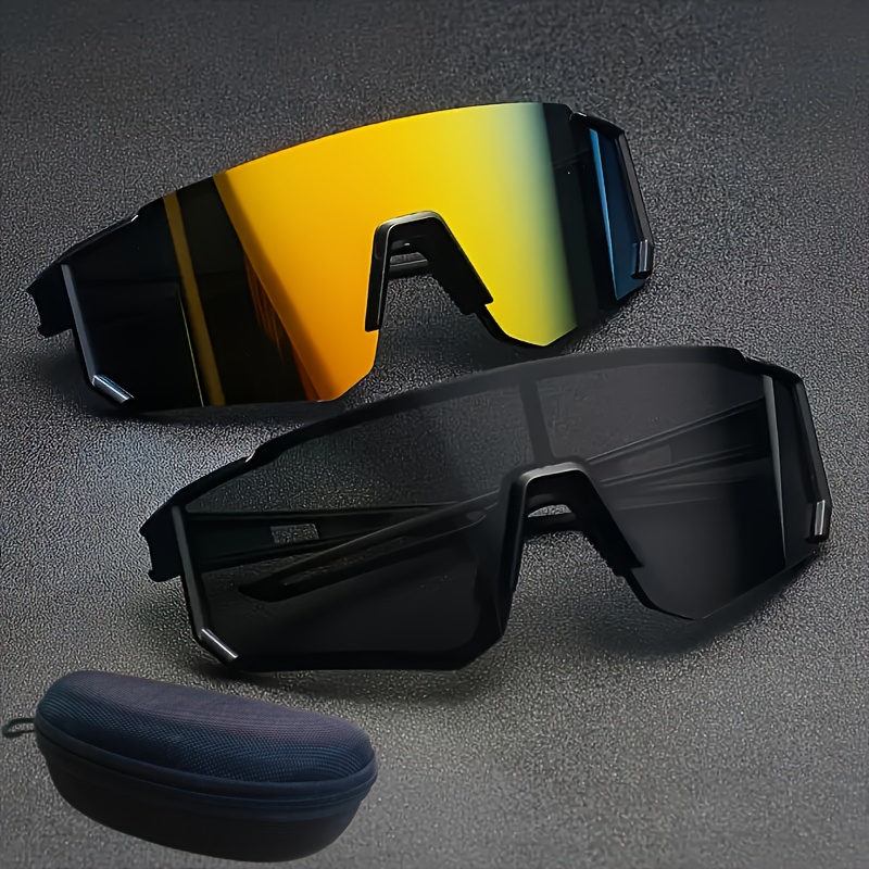 Lot de 2 lunettes tendance surdimensionnées pour hommes et femmes avec étui – Légères et durables – Lunettes décoratives décontractées pour un usage quotidien