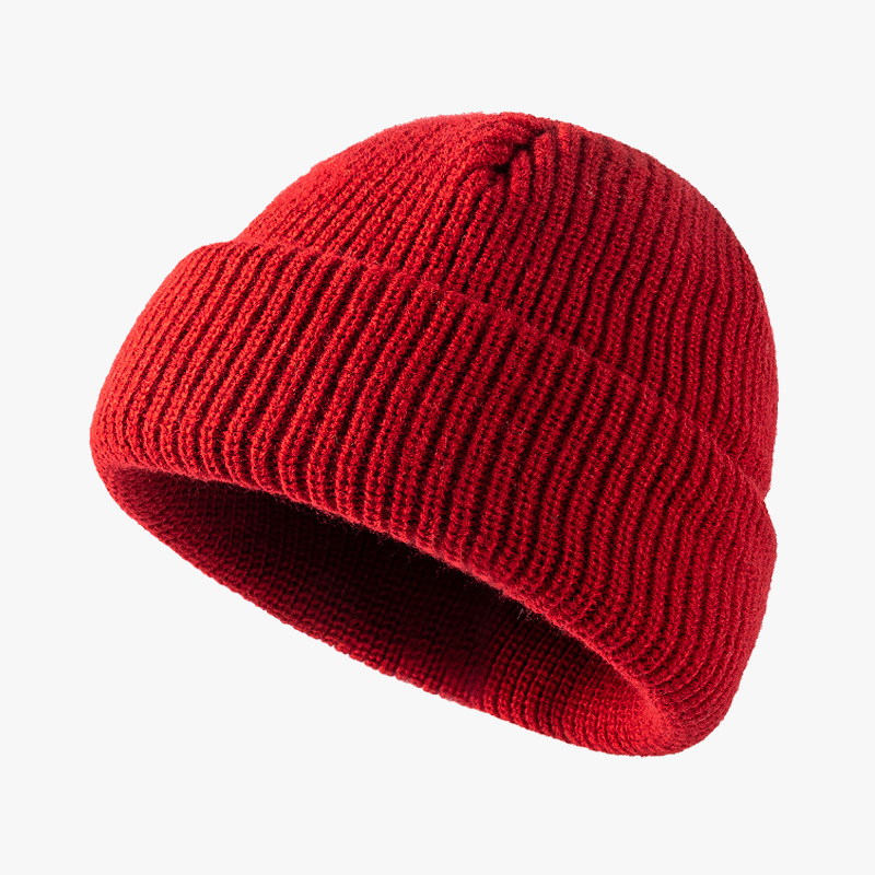 Bonnet tricoté pour femmes en saison d'automne et d'hiver, chapeau en peau de melon pour hommes, style court chaud, chapeau froid, chapeau en laine