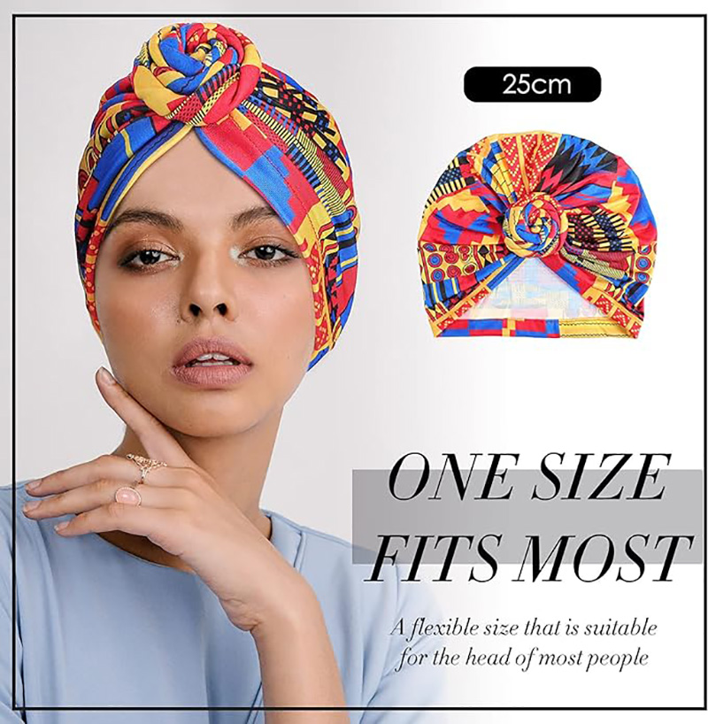 Turban plissé imprimé africain, bonnet Floral, pré-noué, nœud avant élastique, enveloppe de tête élégante pour femmes, casquette de chimio, Bandana, couvre-chef, nouvelle collection