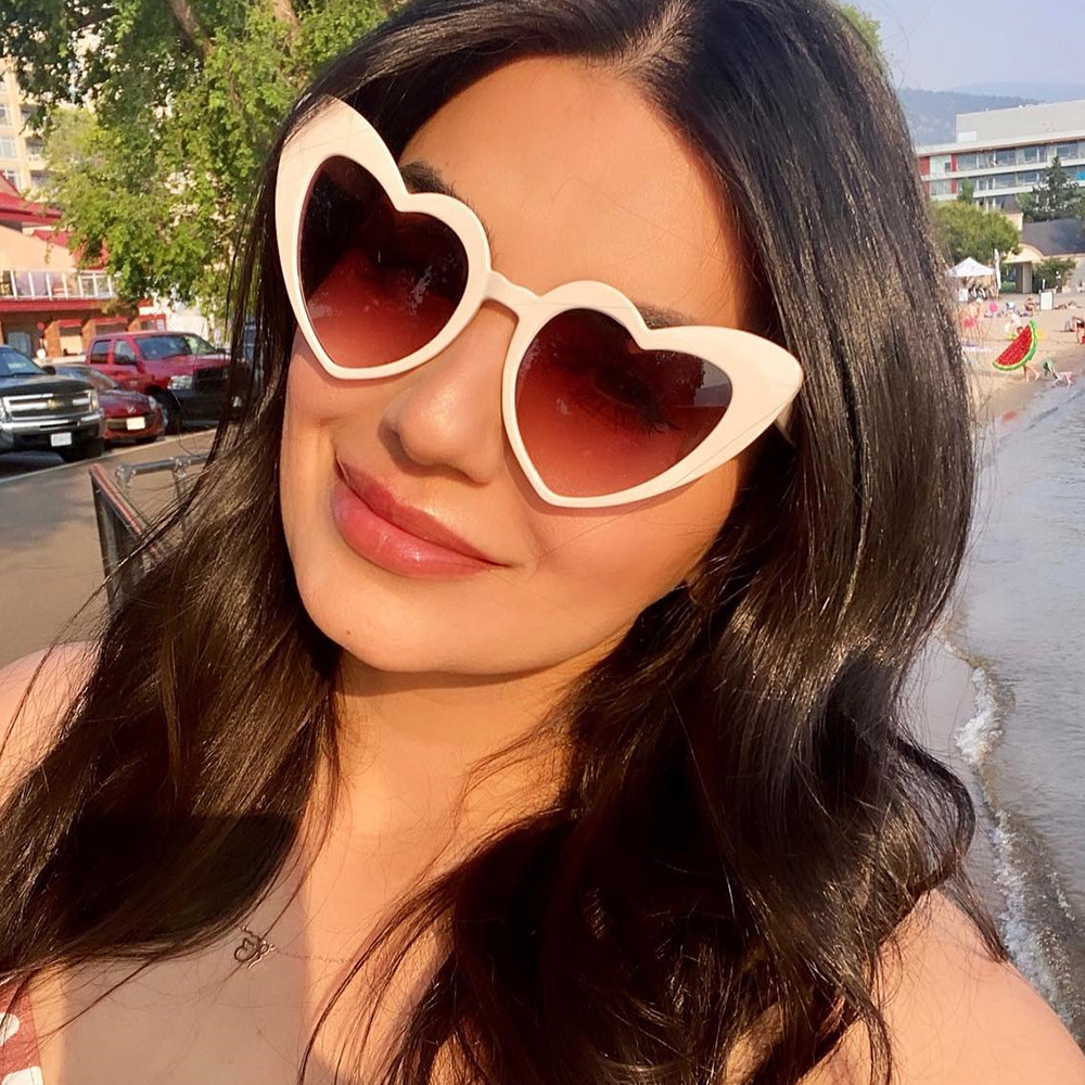 Lunettes De soleil en forme De cœur pour femmes, grande monture, personnalité, Sexy, mignonnes, verres dégradés, marque De styliste, Oculos De Sol