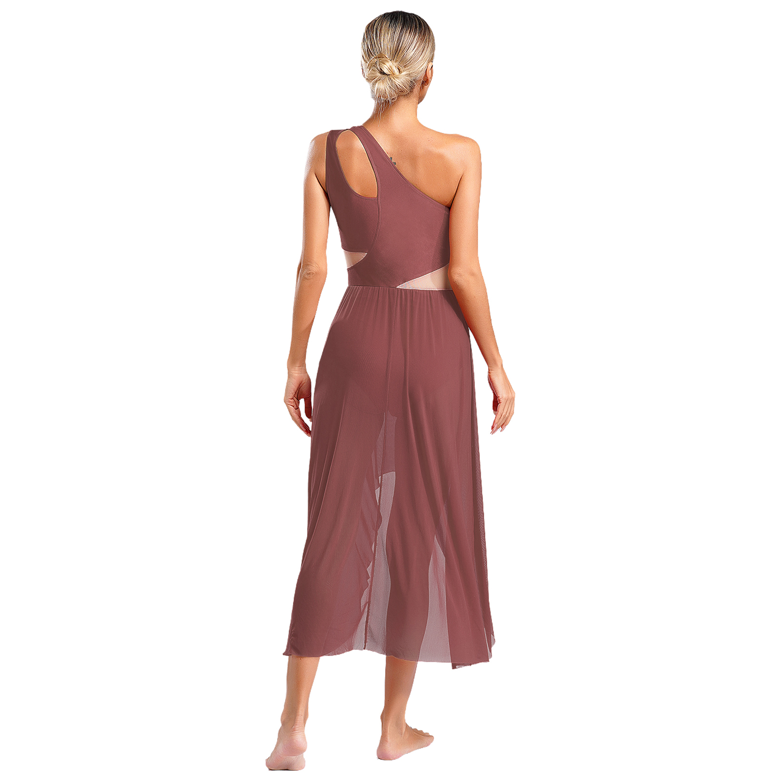 Robe de danse lyrique de ballet pour femmes, costume de ballerine, biscuits, une découpe de fibre initiée, robe fluide haut-bas, vêtements de danse