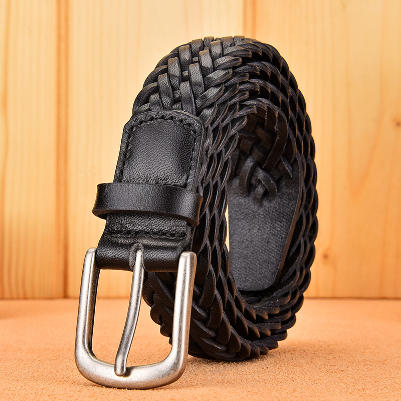 Ceinture en cuir de vachette véritable pour hommes, tissée à la main, tissée à la main, tissée à la main, tissée à la main, tissée à la main, personnalisée, jeans de luxe pour étudiants, nouveau design