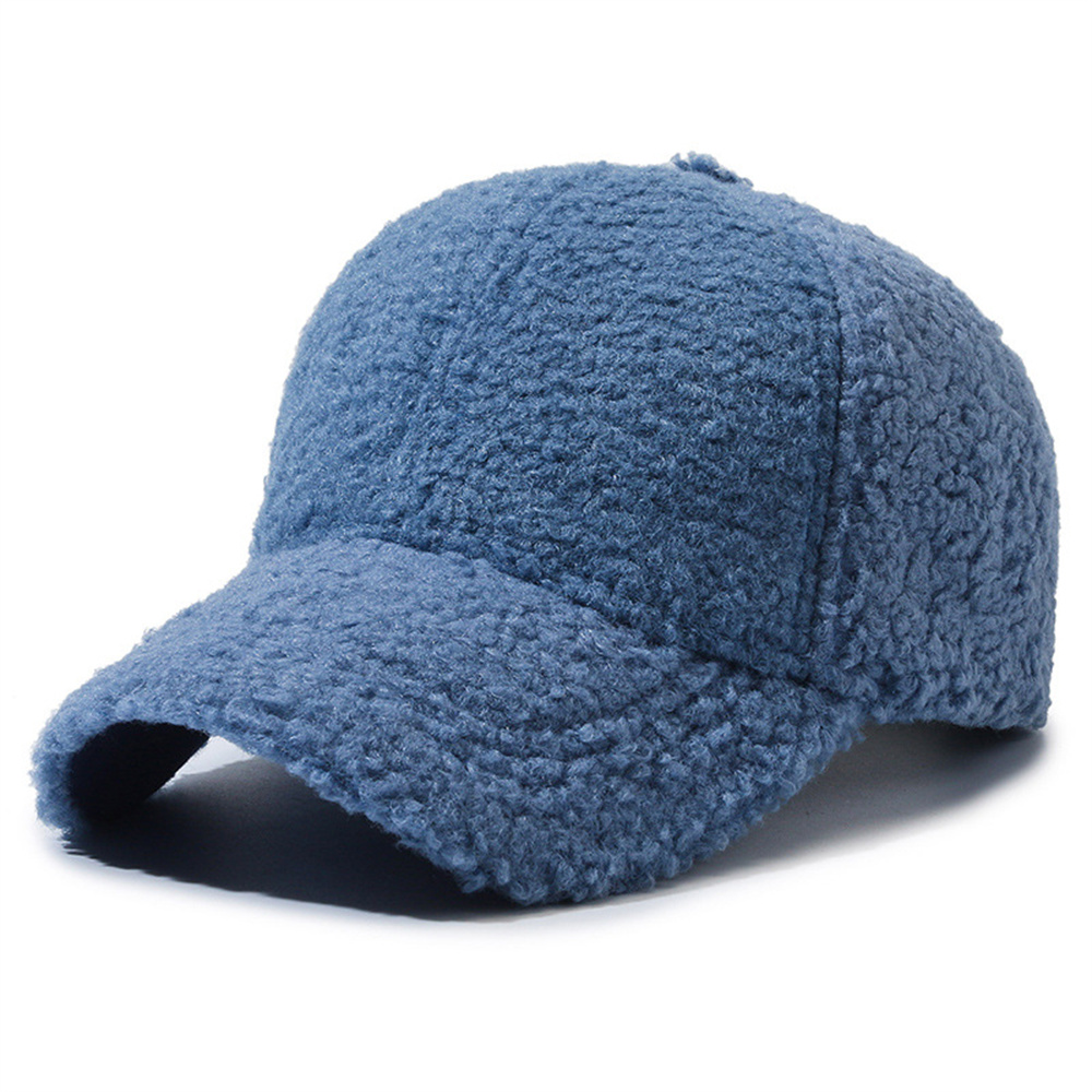Casquette de Baseball en Laine d'Agneau Artificielle pour Femme, Parasol en Peluche, Vintage, Mode Décontractée, Solide, Garde au Chaud, Casquettes Document, Automne, Hiver