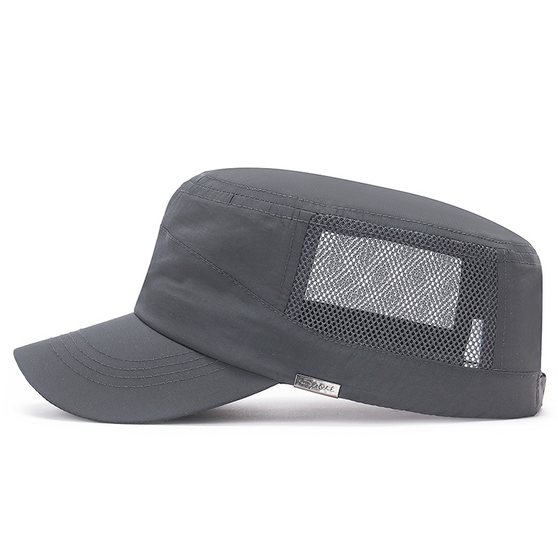 Chapeaux d'été pour hommes, casquette militaire d'extérieur, maille à séchage rapide, crème solaire respirante, pare-soleil plat, casquette de sport Gorros Casas