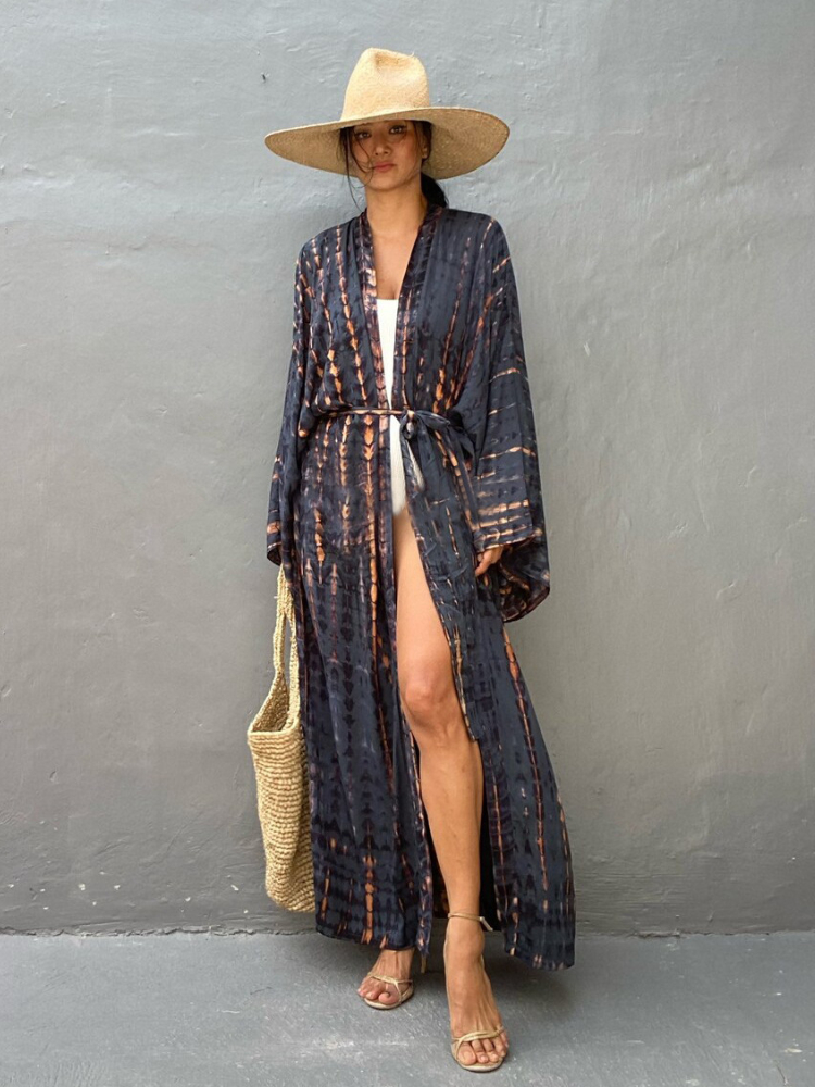 Kimono de plage à ceinture pour femmes, cover-up pour les maillots de bain, nouvelle collection été 2022