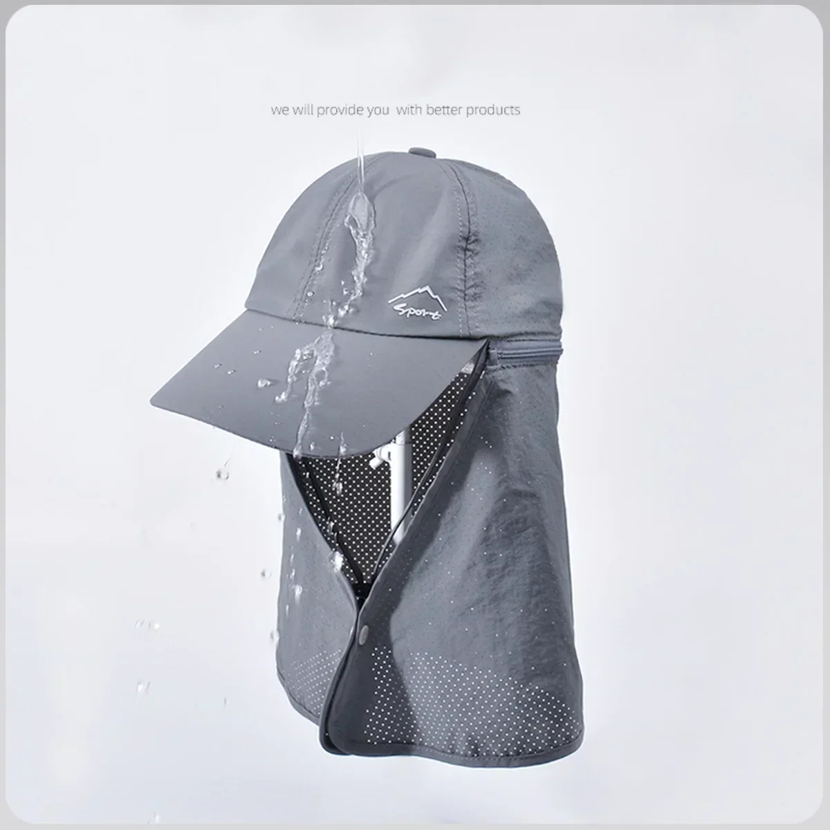 Casquette de Baseball pour hommes et femmes, Protection solaire de pêche d'été, séchage rapide, imperméable, détachable, châle, visière de vélo d'extérieur Nasi