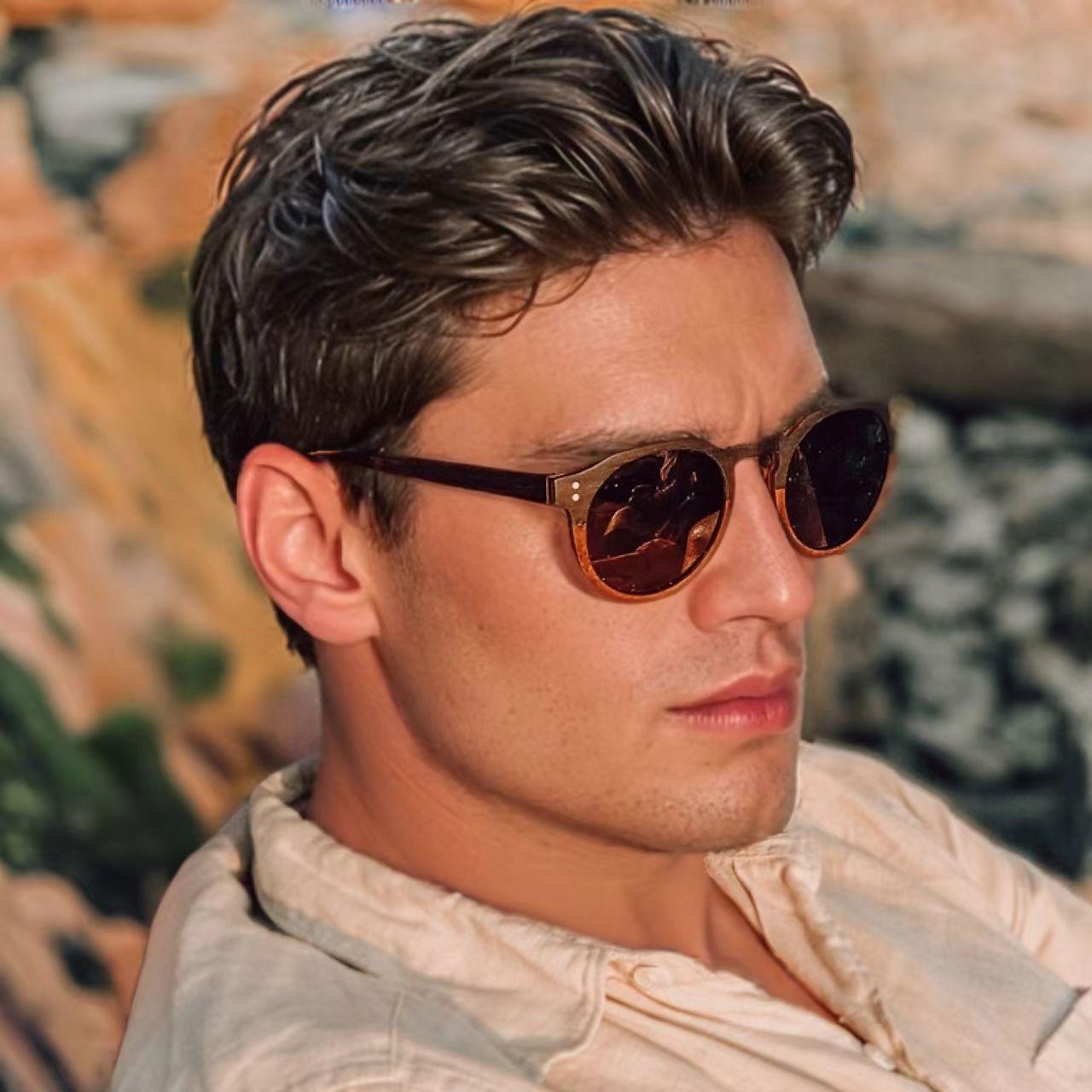 Lunettes de soleil rondes en bois pour hommes et femmes, polarisées UV400, faites à la main, nouveau Design de marque 2025