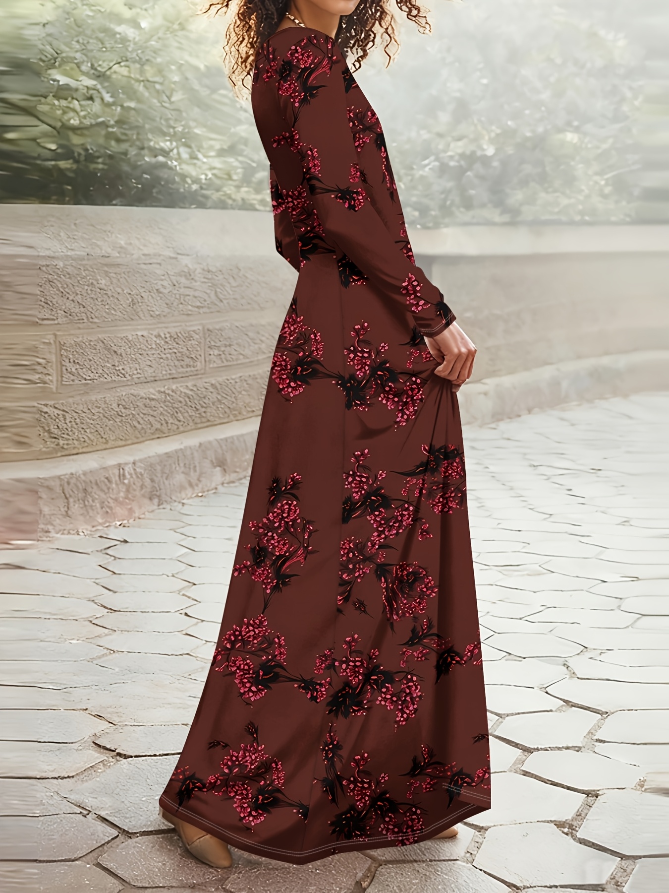 Robe pour femme à imprimé floral, style décontracté, design imprimé
