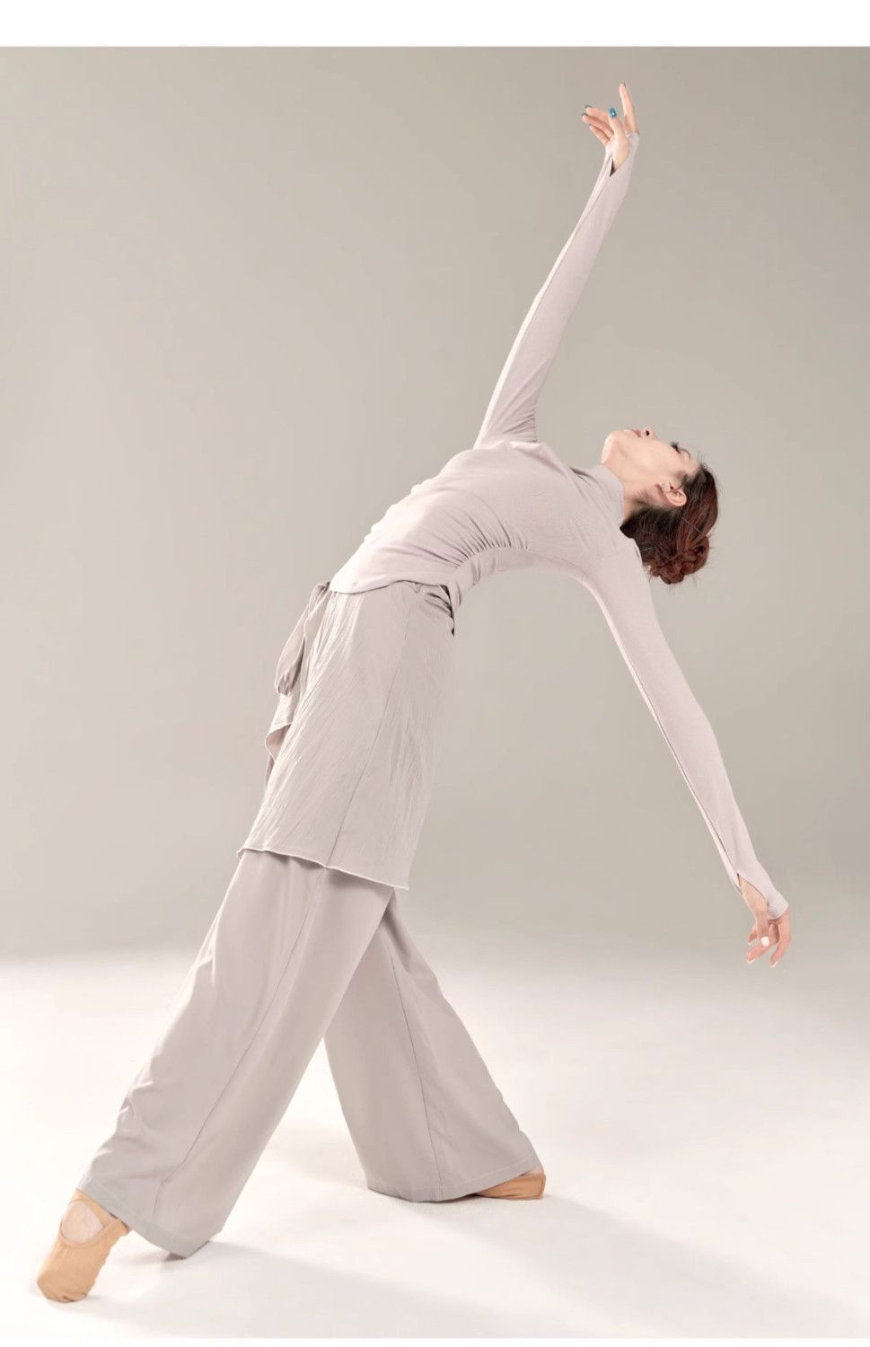 Faux jupe deux pièces pour femmes, pantalon de danse moderne, avec jambes larges, cravate à la taille, taille haute, entraînement élégant, couleur unie