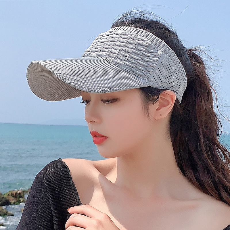 Visière d'été Protection UV chapeaux de soleil pour femmes pliable chapeau de soleil visière crème solaire casquette souple femme en plein air casquettes décontractées Gorras